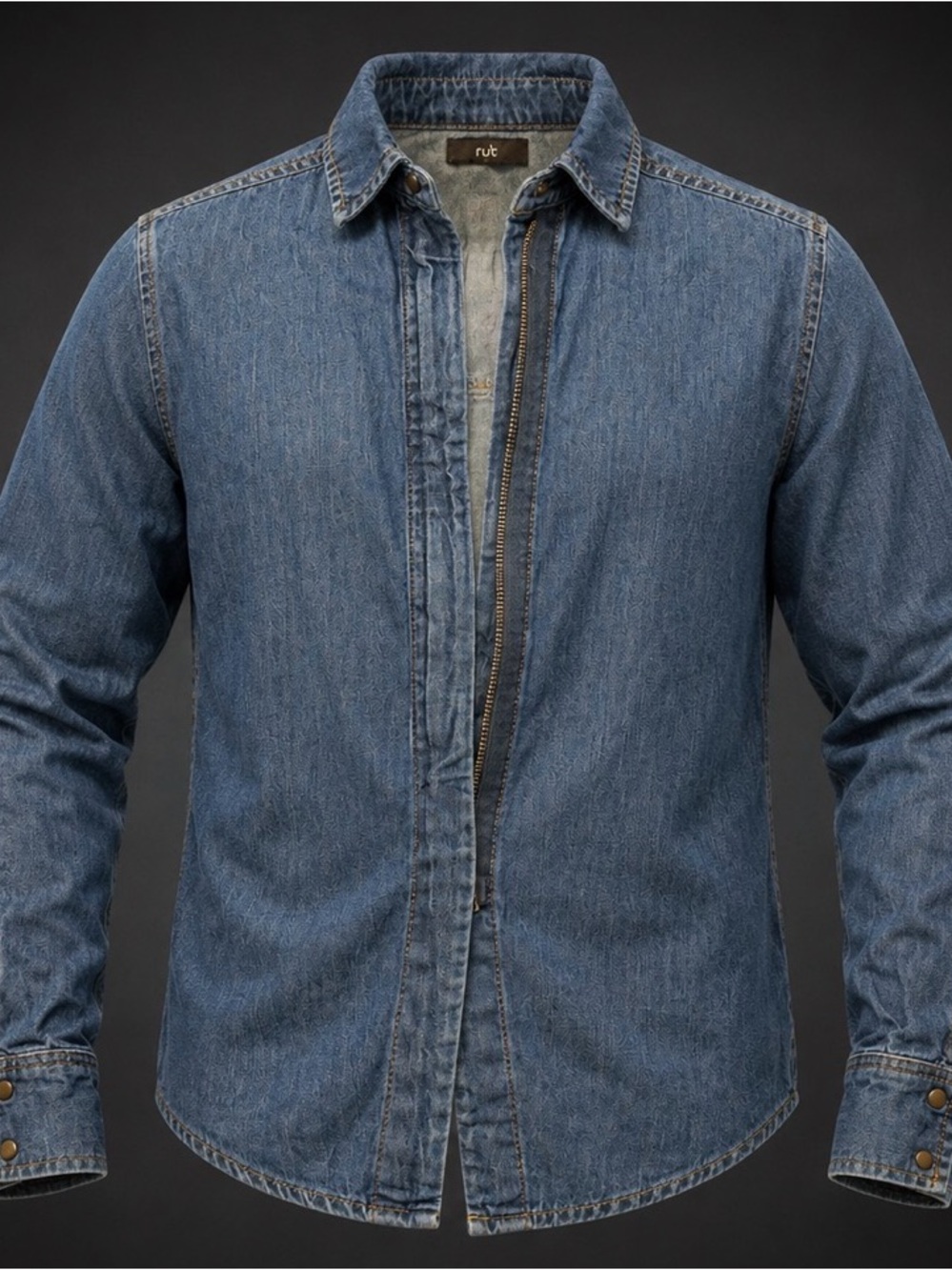 Tito Men's Lightweight Blue Denim Zip Shirt Jacket